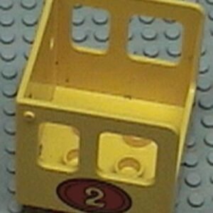 4544pb02 – Duplo, Train Steam Engine Cabin with Red Oval and Number 2