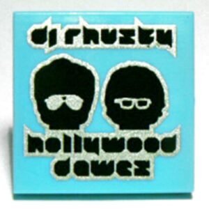 3068bpb0593 – Tile 2 x 2 with Groove with 'dj rhusty', 'hollywood dawez' and Black Heads with Glasses Pattern