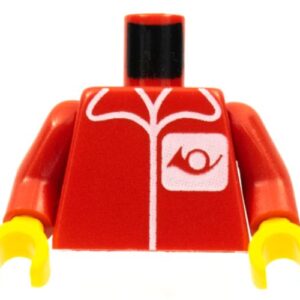 973pb0035c01 – Torso Post Office Worker, Suit and Horn Logo Pattern / Red Arms / Yellow Hands