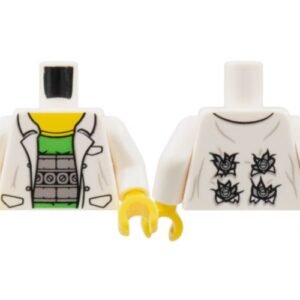 973pb1731c01 – Torso Lab Coat with Pockets over Bright Green Shirt Pattern (Doc Ock) / White Arms / Yellow Hands