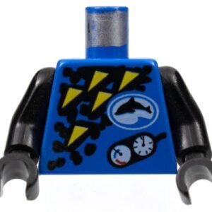 973px96c01 – Torso Divers Dolphin Logo, Yellow Triangles, and Gauges Pattern / Black Arms / Black Hands