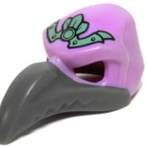 16659pb03 – Minifigure, Headgear Mask Bird (Vulture) with Dark Bluish Gray Beak and Sand Green Headpiece Pattern