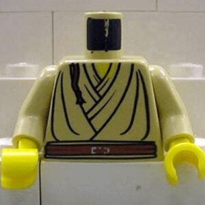 973px145c01 – Torso SW Layered Shirt, Brown Belt and Padawan Braid Pattern (Obi-Wan) / Tan Arms / Yellow Hands