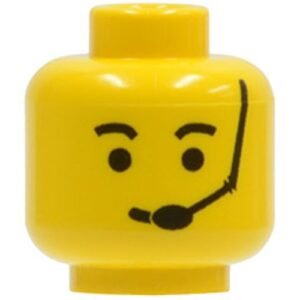 3626bp06 – Minifigure, Head Male Eyebrows and Headset Pattern – Blocked Open Stud