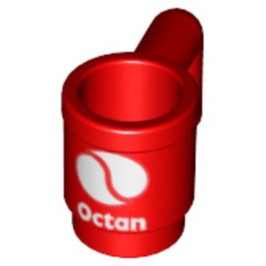 3899pb004 – Minifigure, Utensil Cup with White Octan Logo Pattern