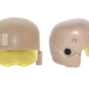23947pb01 – Minifigure, Headgear Helmet SW Resistance Trooper with Molded Trans-Yellow Visor and Printed Tan Rectangles and Black Circles Pattern