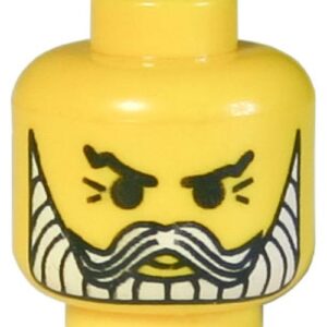 3626bpx71 – Minifigure, Head Beard with White Beard and Moustache, Crow's Feet Pattern – Blocked Open Stud