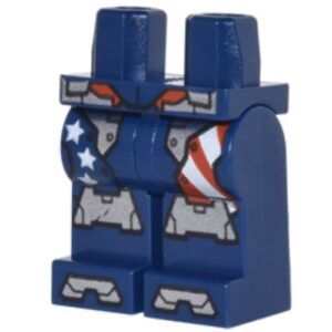 970c00pb0650 – Hips and Legs with Stars and Stripes Armor Plates, Silver Knee Plates and Boot Tips Pattern