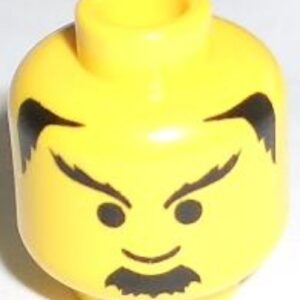 3626bpx54 – Minifigure, Head Male Black Goatee, Eyebrows, and Hair Pattern – Blocked Open Stud