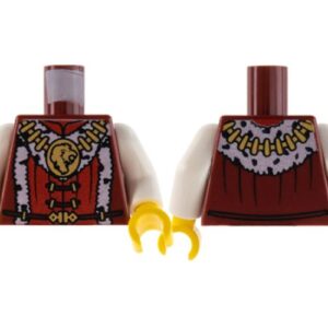 973pb0697c01 – Torso Castle Kingdoms Lion Head Medallion and Fur Trim Pattern / White Arms / Yellow Hands