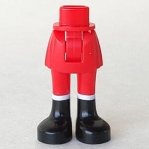 92252c00pb003 – Mini Doll Hips and Skirt, Red Legs and Black Boots Pattern – Thick Hinge