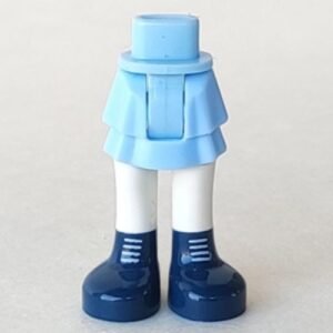 92250c00pb09 – Mini Doll Hips and Skirt Layered, White Legs and Dark Blue Shoes with White Laces Pattern – Thick Hinge