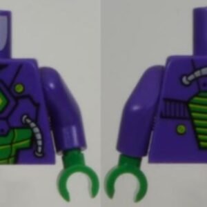 973pb2365c01 – Torso Armor with Lex Luthor Warsuit with Yellow and Green Hexagon Logo and Green Armor Plates Pattern / Dark Purple Arms / Green Hands