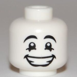 3626bpb0453 – Minifigure, Head Mime Happy Face, Black Eyes with White Pupils Pattern – Blocked Open Stud