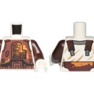 973pb2418c01 – Torso SW Dark Brown Armor Plates with Medium Nougat Rust Stains Pattern (Dengar) / Dark Brown Arms / White Hands