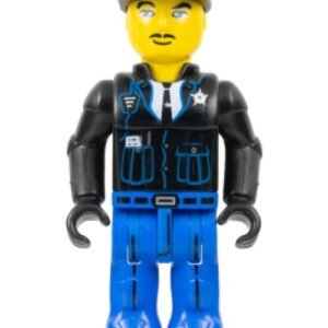 js016 – Police – Blue Legs, Black Jacket, Black Cap with Star