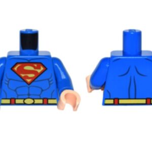 973pb0981c01 – Torso Shirt with Muscles, Belt and Red and Yellow Superman 'S' Logo Pattern / Blue Arms / Light Nougat Hands