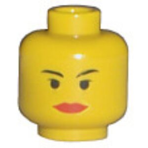 3626bpx48 – Minifigure, Head Female with Red Lips Wide, Small Black Eyes, Thin Eyebrows Pattern (SW Padme) – Blocked Open Stud