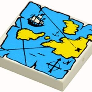 3068px9 – Tile 2 x 2 with Map Blue Water, Yellow Land, Black Letter X Pattern