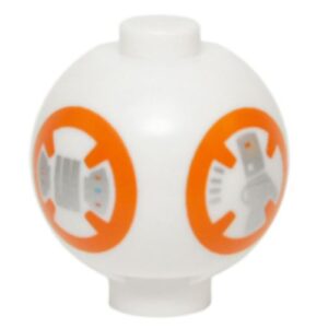 20953pb01 – Brick, Round 2 x 2 Sphere with Stud / Robot Body with BB-8 Droid Pattern