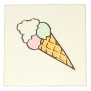 3068pb0016 – Tile 2 x 2 with Ice Cream Cone Pattern