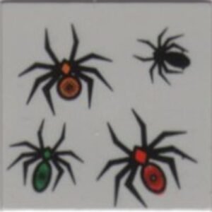 3068pb0005 – Tile 2 x 2 with 4 Spiders Pattern