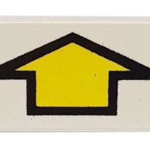 3069p13 – Tile 1 x 2 with Arrow Short Yellow with Black Border Pattern