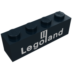 3010p31 – Brick 1 x 4 with White Legoland Logo Pattern