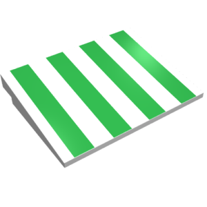 4515p02 – Slope 10 6 x 8 with Green Stripes Pattern