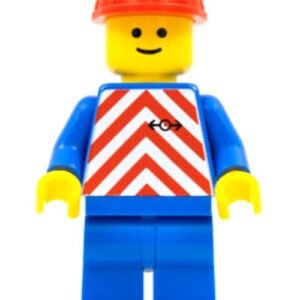 trn049 – Red & White Stripes – Blue Legs, Red Construction Helmet