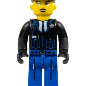 4j017 – Police – Blue Legs, Black Jacket, Black Cap