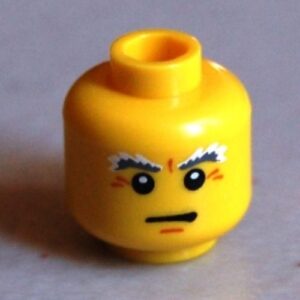 3626bpb0692 – Minifigure, Head Male White and Gray Bushy Eyebrows, Crow’s Feet Pattern – Blocked Open Stud