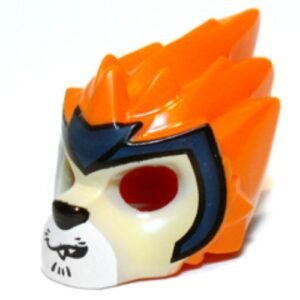 11129pb02 – Minifigure, Headgear Mask Lion with Tan Face, Crooked Smile and Dark Blue Headpiece Pattern