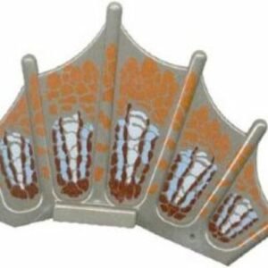 40385px1 – Dinosaur Sail Fin with Orange, Maroon, Light Blue, and White Scale Pattern