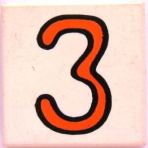 3068pb2431 – Tile 2 x 2 with Number  3 Fabuland Pattern