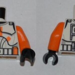 973pb0503c01 – Torso SW Armor Clone Trooper with Orange Bars Pattern / Orange Arms / Black Hands