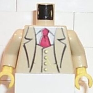 973px172c01 – Torso Studios Suit Jacket with Vest and Red Tie Pattern (Gent) / Tan Arms / Yellow Hands