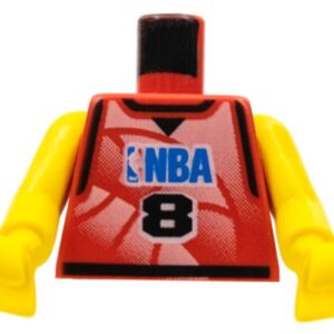 973bpb156c01 – Torso Basketball Jersey Tank Top with Black Trim, NBA Logo, and Black Number  8 Pattern / Yellow NBA Arms