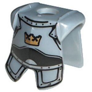 2587pb19 – Minifigure Armor Breastplate with Leg Protection, Fantasy Era Crown Pattern