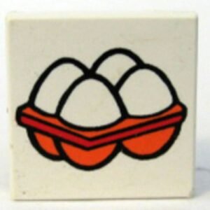 3068pb2423 – Tile 2 x 2 with Fabuland Eggs Pattern