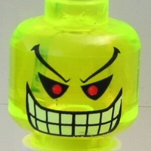 3626bpb0243 – Minifigure, Head Red Eyes, Eyebrows, White Teeth and Grin Pattern (The Joker’s Bomb) – Blocked Open Stud