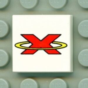 3068pb0035 – Tile 2 x 2 with Red and Yellow Extreme Team Logo Pattern