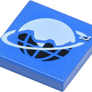 3068p61 – Tile 2 x 2 with Ice Planet 2002 Logo, Globe with Ice Pattern