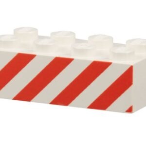 3001pb006 – Brick 2 x 4 with Angled Red Danger Stripes Pattern