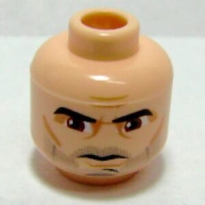 3626bpb0317 – Minifigure, Head Male Thick Eyebrows, Brown Eyes, Five O’Clock Shadow Stubble Pattern (SW Captain Rex) – Blocked Open Stud