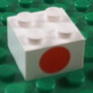 3003px6 – Brick 2 x 2 with Dot Red on One Side Pattern