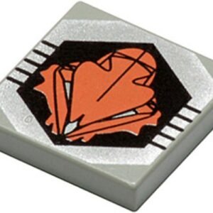 3068pb0047 – Tile 2 x 2 with Black and Orange UFO Logo Pattern