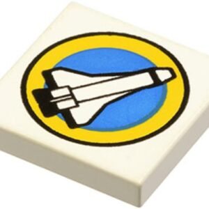 3068px27 – Tile 2 x 2 with Space Port Logo, Shuttle and Yellow Circle Pattern