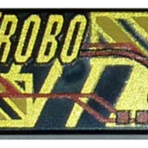 3069px33 – Tile 1 x 2 with RoboForce Gold 'ROBO' and Red Circuitry Pattern