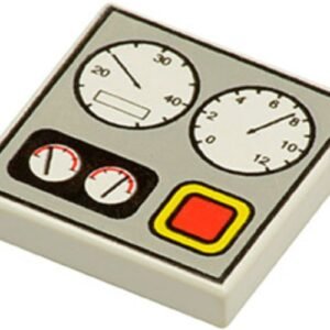 3068px4 – Tile 2 x 2 with Gauges and Red Button on Light Gray Background Pattern